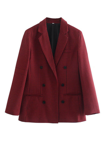 New Women's Suit Plaid Small Suit Jacket for Stylish Look