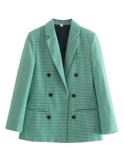 New Women's Suit Plaid Small Suit Jacket for Stylish Look