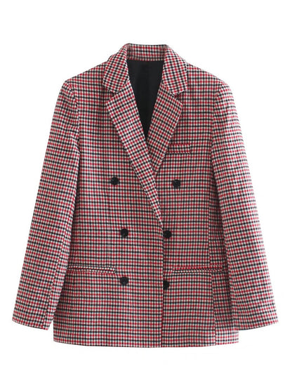 New Women's Suit Plaid Small Suit Jacket for Stylish Look