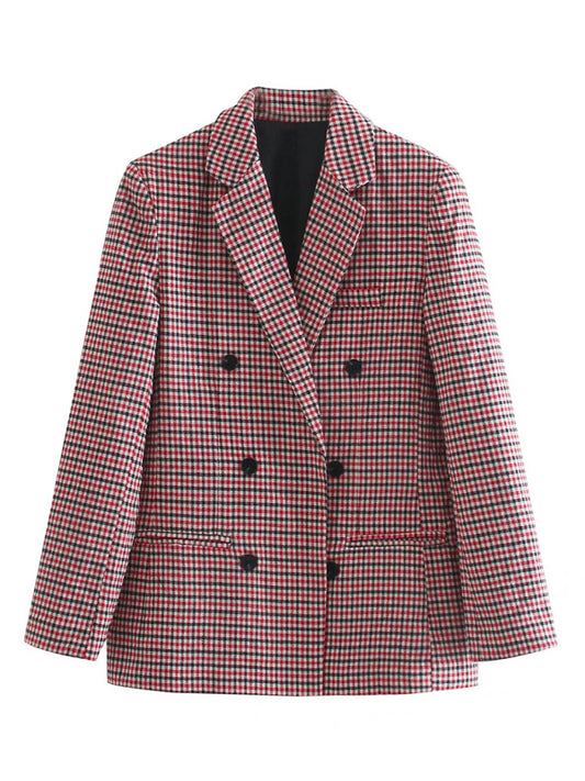 New Women's Suit Plaid Small Suit Jacket for Stylish Look