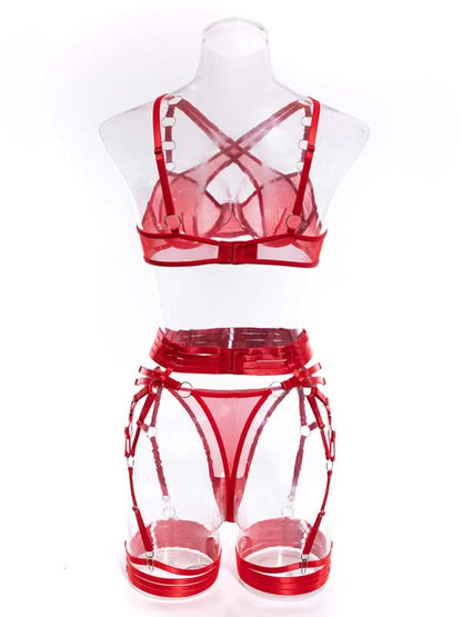 Sultry self-designed woven lingerie set with slight elasticity