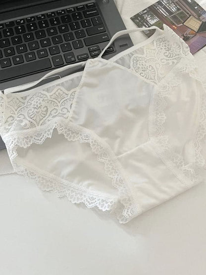 Lace seamless low-rise panties