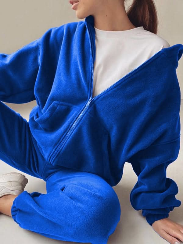 Leisure hooded loungewear set