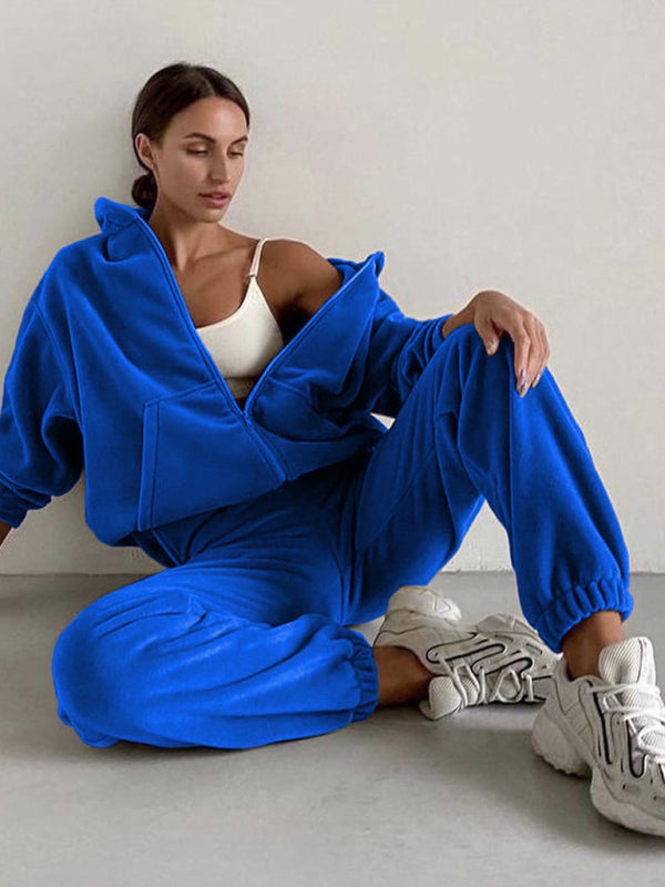 Leisure hooded loungewear set