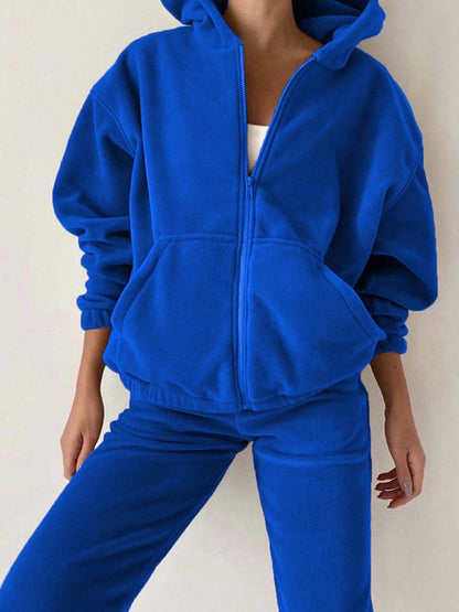 Leisure hooded loungewear set