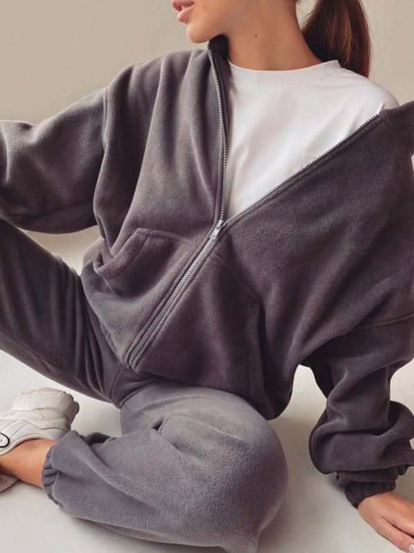 Leisure hooded loungewear set