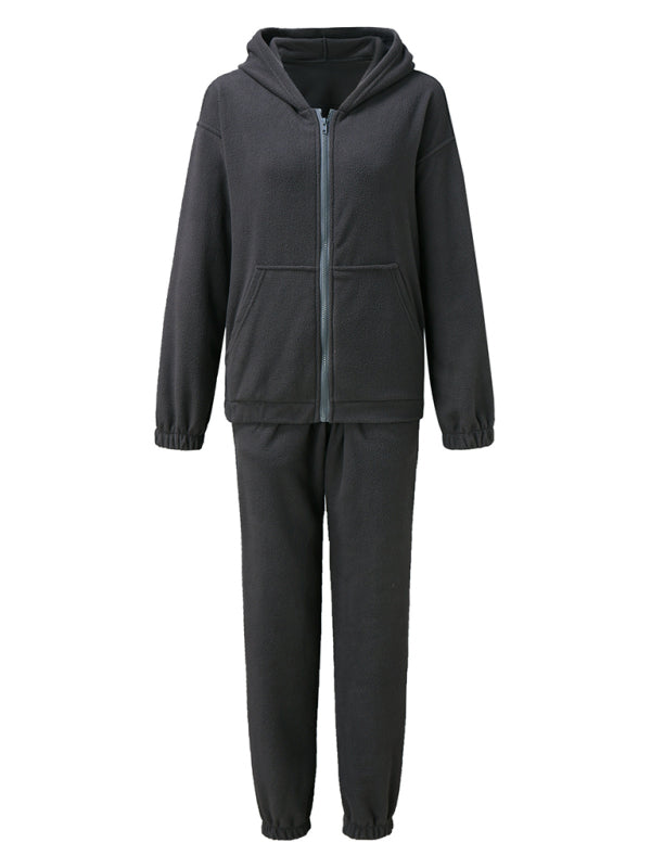 Leisure hooded loungewear set