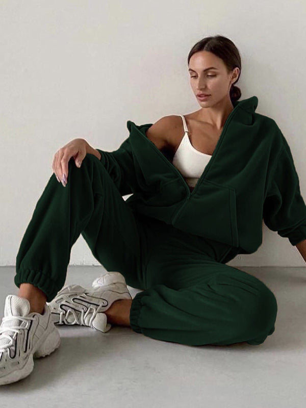 Leisure hooded loungewear set