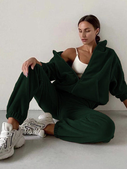 Leisure hooded loungewear set