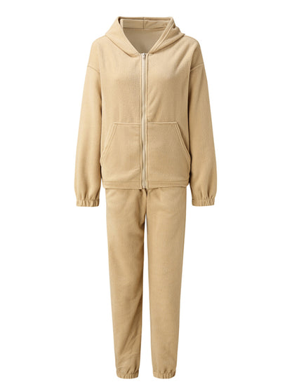 Leisure hooded loungewear set