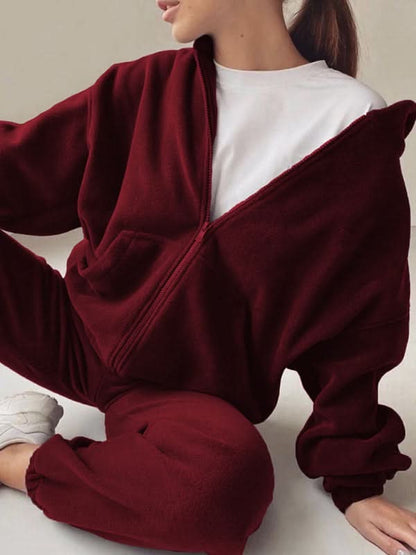 Leisure hooded loungewear set