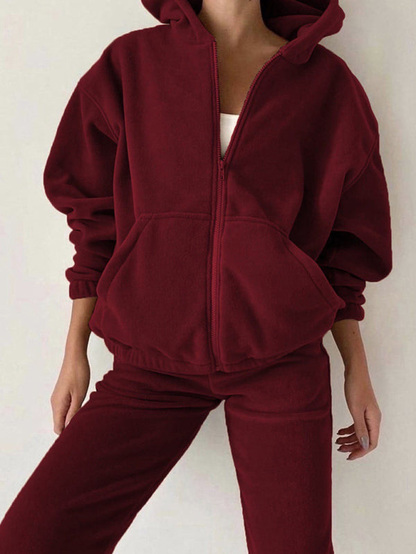 Leisure hooded loungewear set