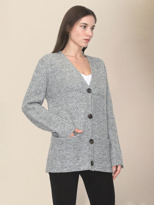 Cozy women's spring knitted cardigan