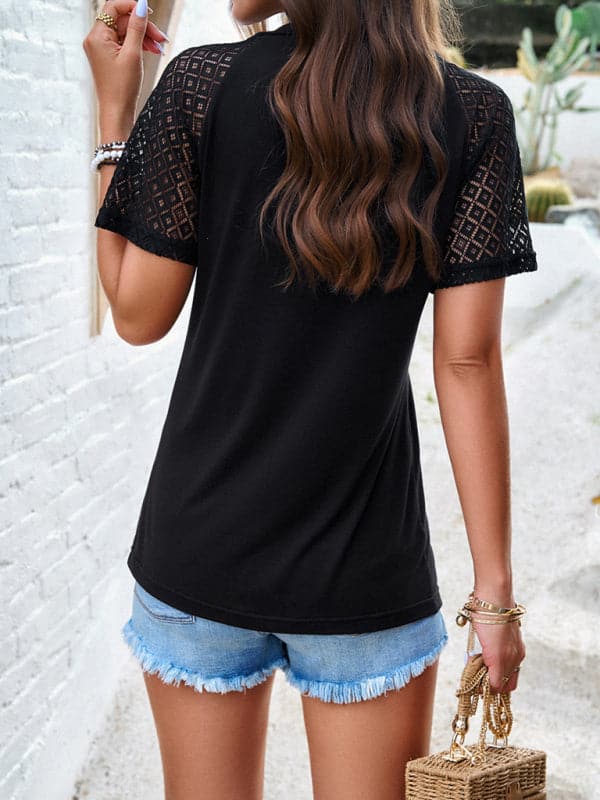 Chic lace sleeve top for women