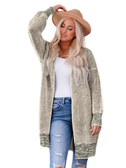 Cozy mid-length knitted cardigan