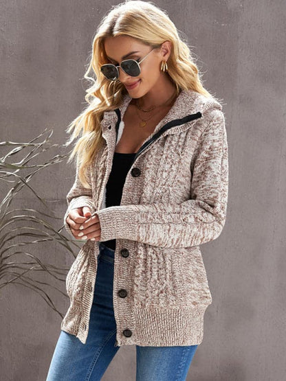 Cozy women's hooded cardigan