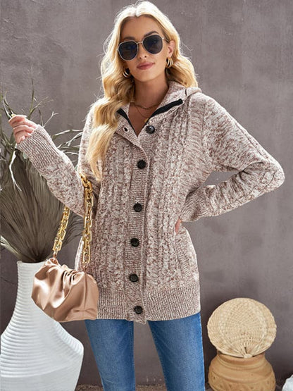 Cozy women's hooded cardigan