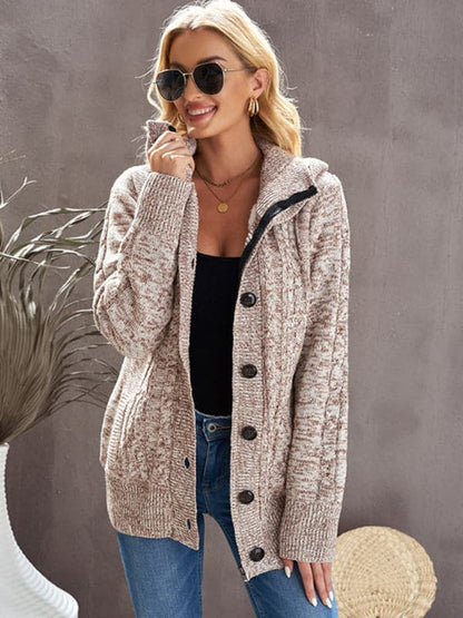 Cozy women's hooded cardigan