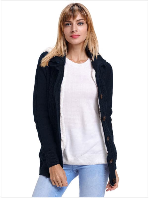 Cozy women's hooded cardigan