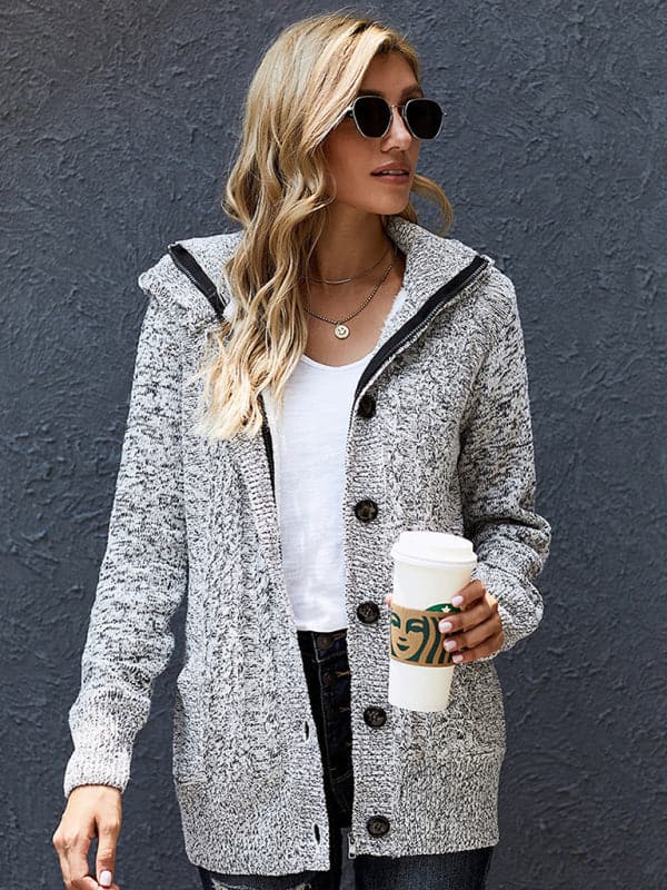 Cozy women's hooded cardigan