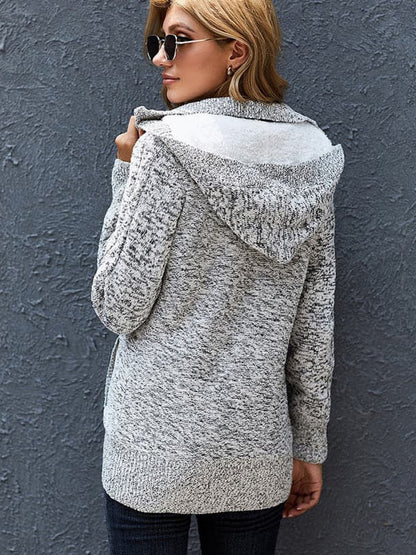 Cozy women's hooded cardigan