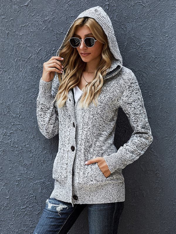 Cozy women's hooded cardigan