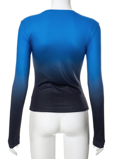 Vibrant gradient long sleeve top