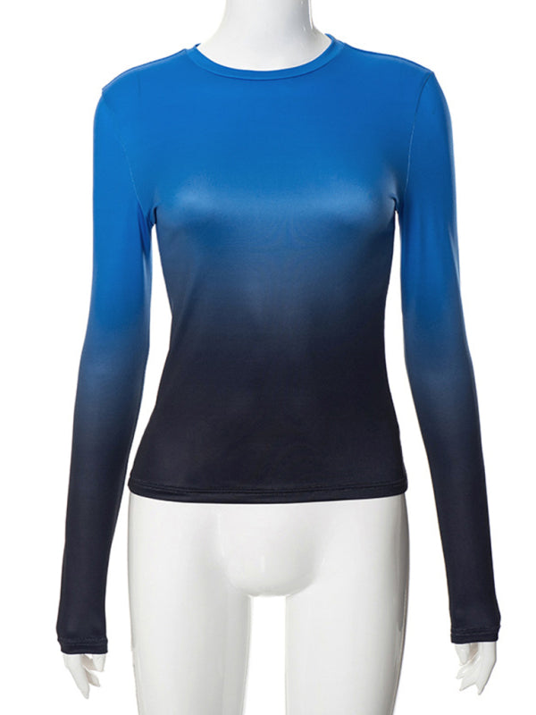 Vibrant gradient long sleeve top