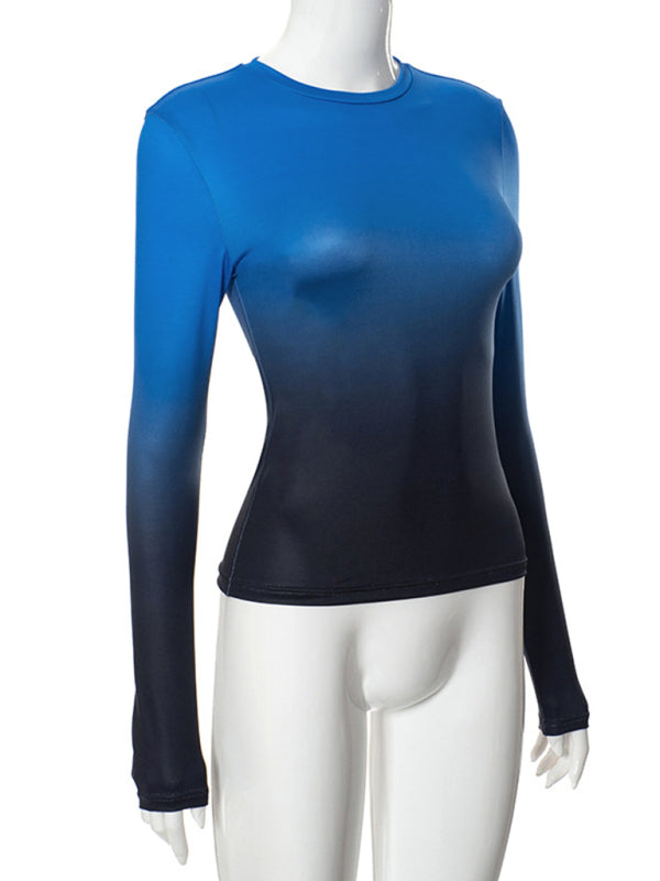 Vibrant gradient long sleeve top