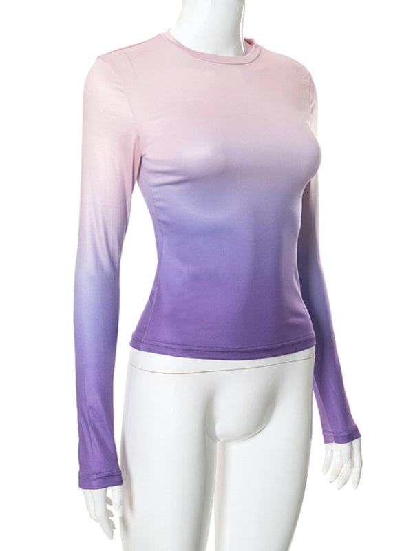 Vibrant gradient long sleeve top