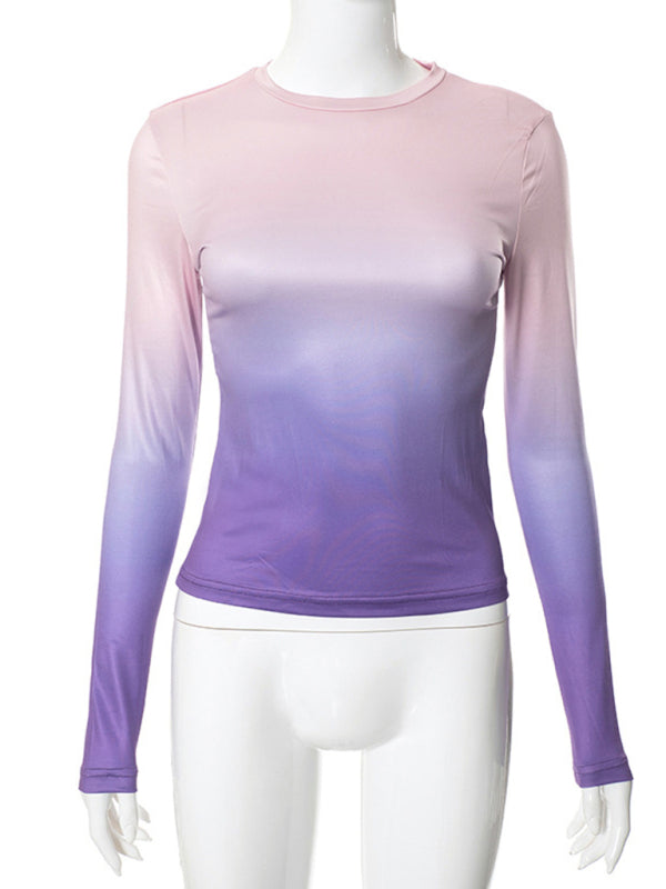 Vibrant gradient long sleeve top