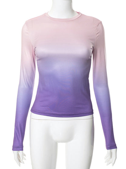 Vibrant gradient long sleeve top