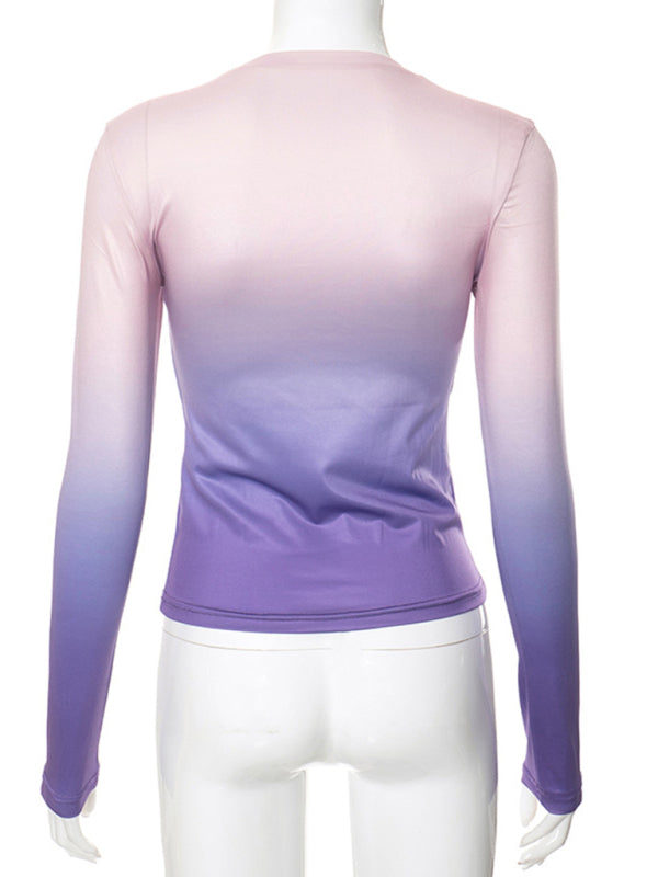 Vibrant gradient long sleeve top