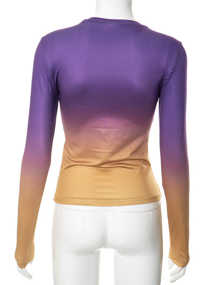 Vibrant gradient long sleeve top