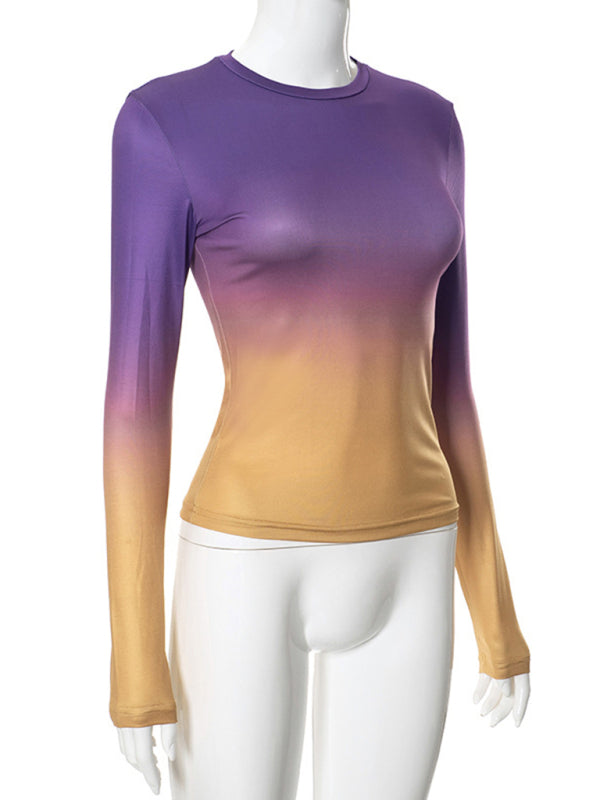 Vibrant gradient long sleeve top