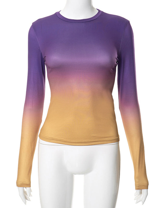 Vibrant gradient long sleeve top