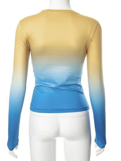 Vibrant gradient long sleeve top