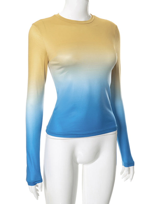 Vibrant gradient long sleeve top