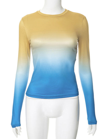 Vibrant gradient long sleeve top