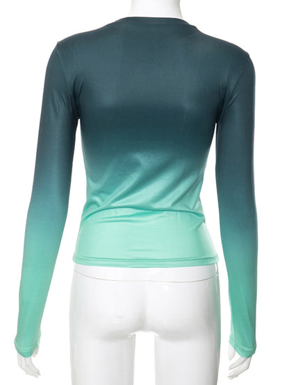 Vibrant gradient long sleeve top