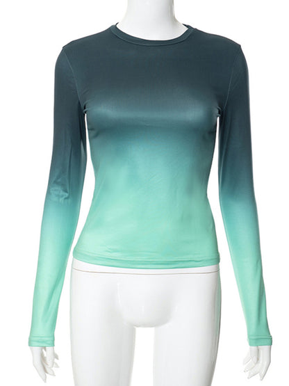 Vibrant gradient long sleeve top