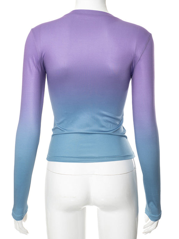 Vibrant gradient long sleeve top