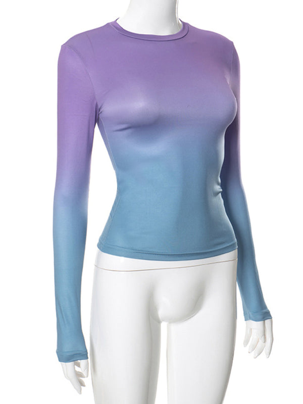 Vibrant gradient long sleeve top