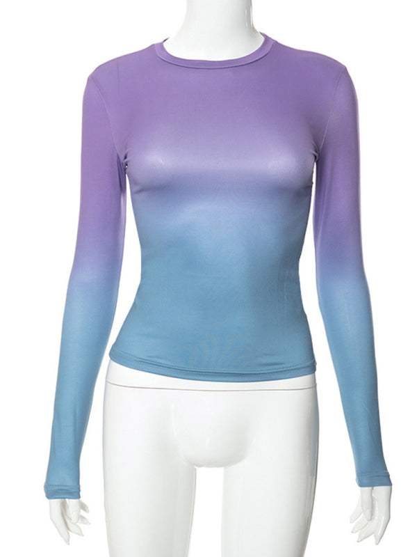 Vibrant gradient long sleeve top