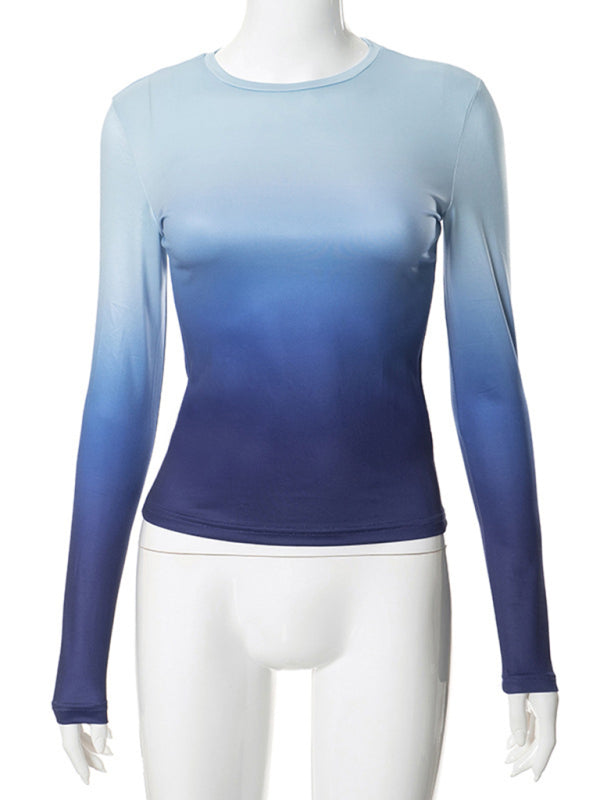 Vibrant gradient long sleeve top