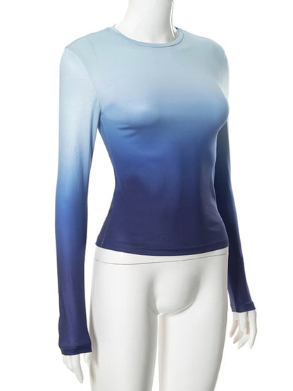 Vibrant gradient long sleeve top