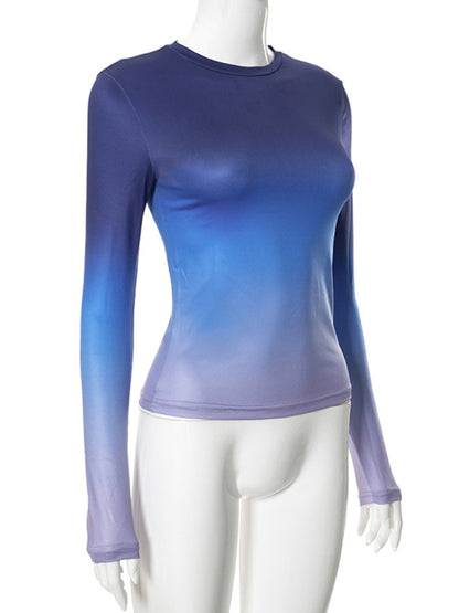 Vibrant gradient long sleeve top