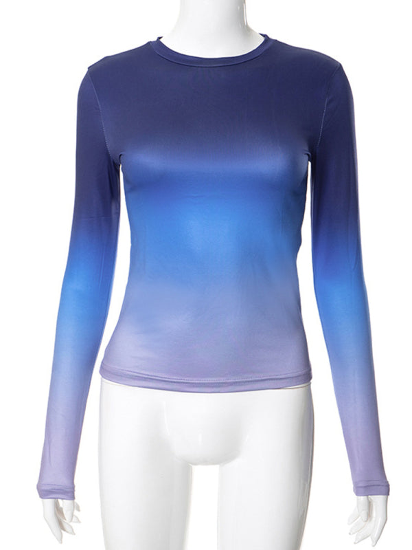 Vibrant gradient long sleeve top