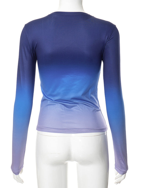 Vibrant gradient long sleeve top