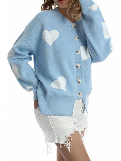 Chic love-themed cardigan sweater